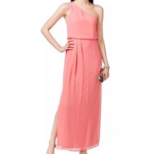 Adrianna Papell Coral Pink One Shoulder Dress